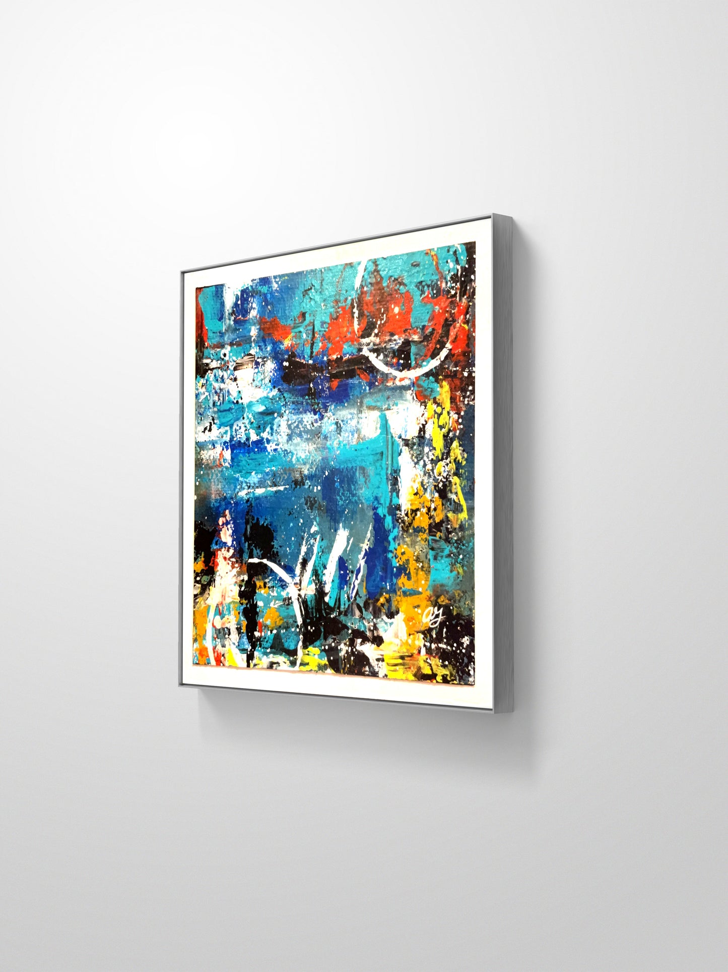 Aquatic Reverie 1.2 8x8x0.75 hollowed wood block 1EB160C3-1A06-4B48-8249-DDD9778DDA5F Gatlin Galleries Store