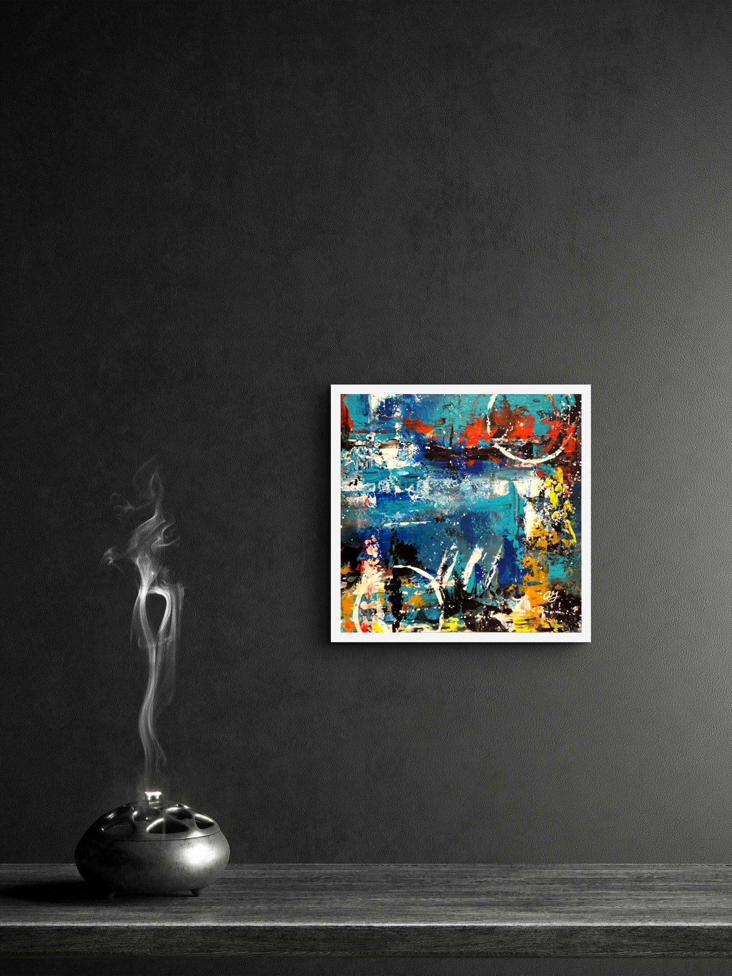 Aquatic Reverie 1.2 8x8x0.75 hollowed wood block 3B134393-4379-4220-91B3-4306F7D0B31D Gatlin Galleries Store