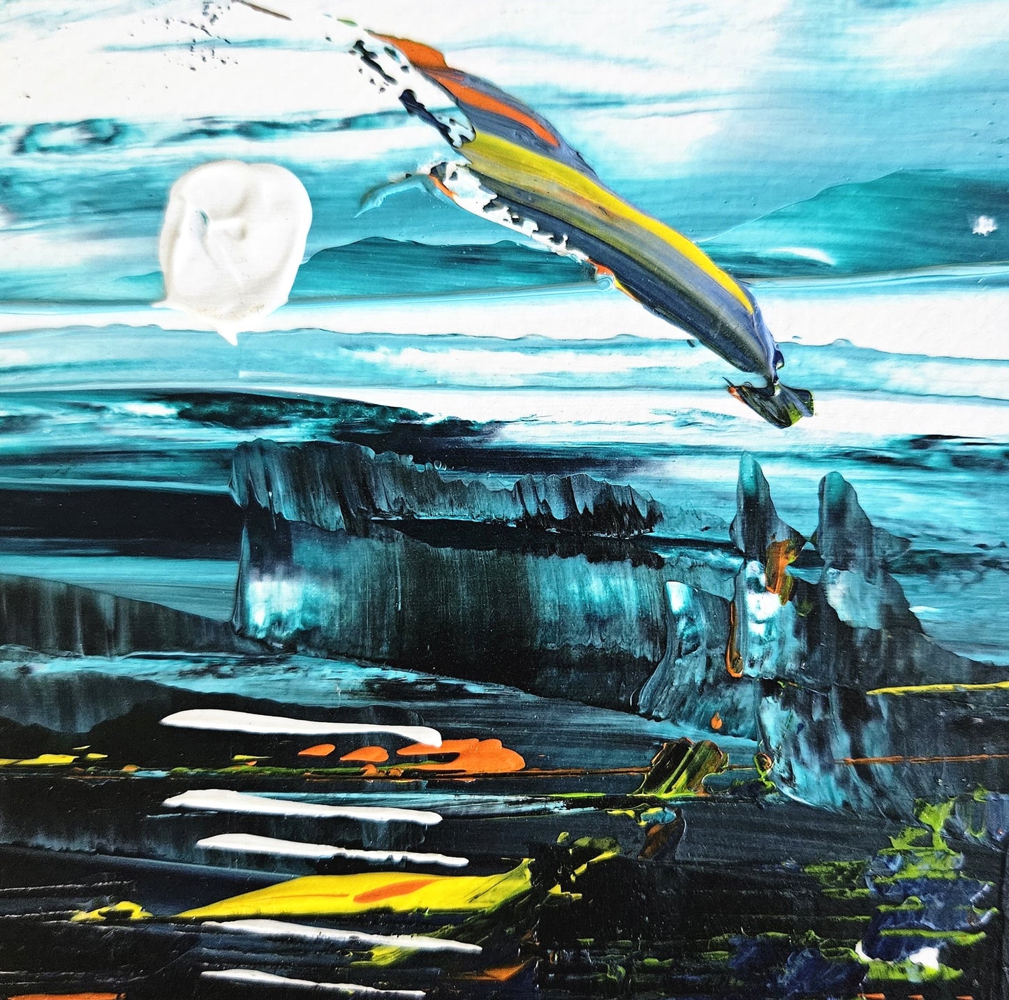 Abstract on Wood Block #8 Posters, Prints, & Visual Artwork Sea_Jumper_front Gatlin Galleries Store