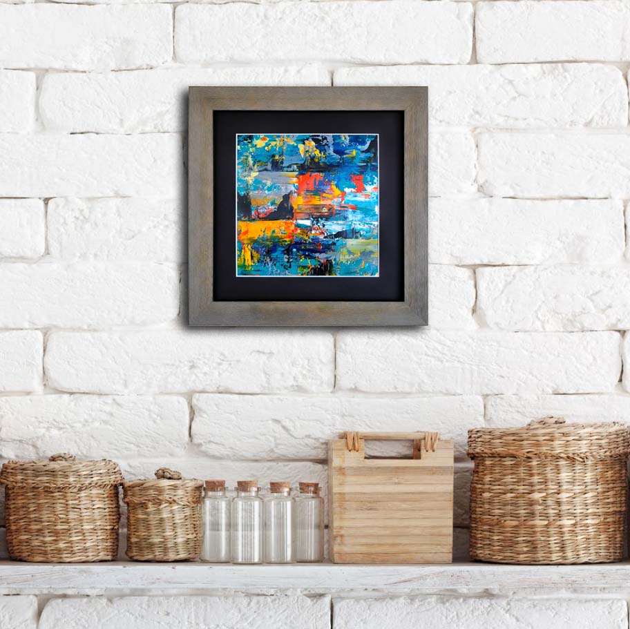 AZ9Patch Framed Basket_Wall_color Gatlin Galleries Store