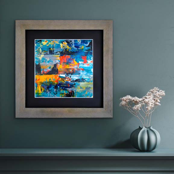 AZ9Patch Framed Blue_Wall Gatlin Galleries Store