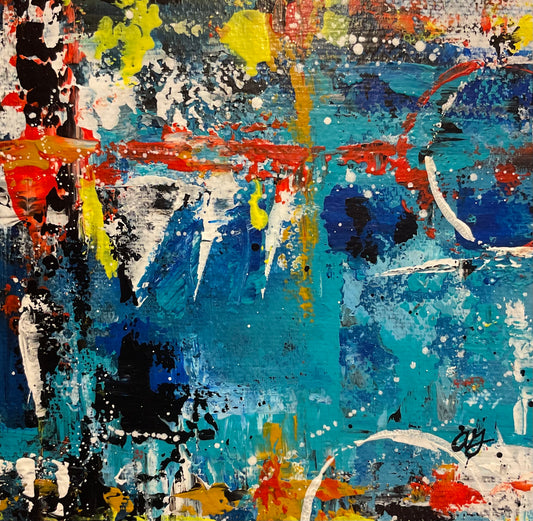 Aquatic Reverie 1.1 8x8x0.75 hollowed wood block F7640699-38B6-45B7-9E15-E60B7ECA9A79 Gatlin Galleries Store